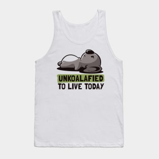 Unkoalified To Live Today Lazy Cute Koala Gift Tank Top